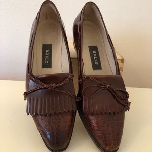 Bally women’s 5 M loafers shoes brown Italy